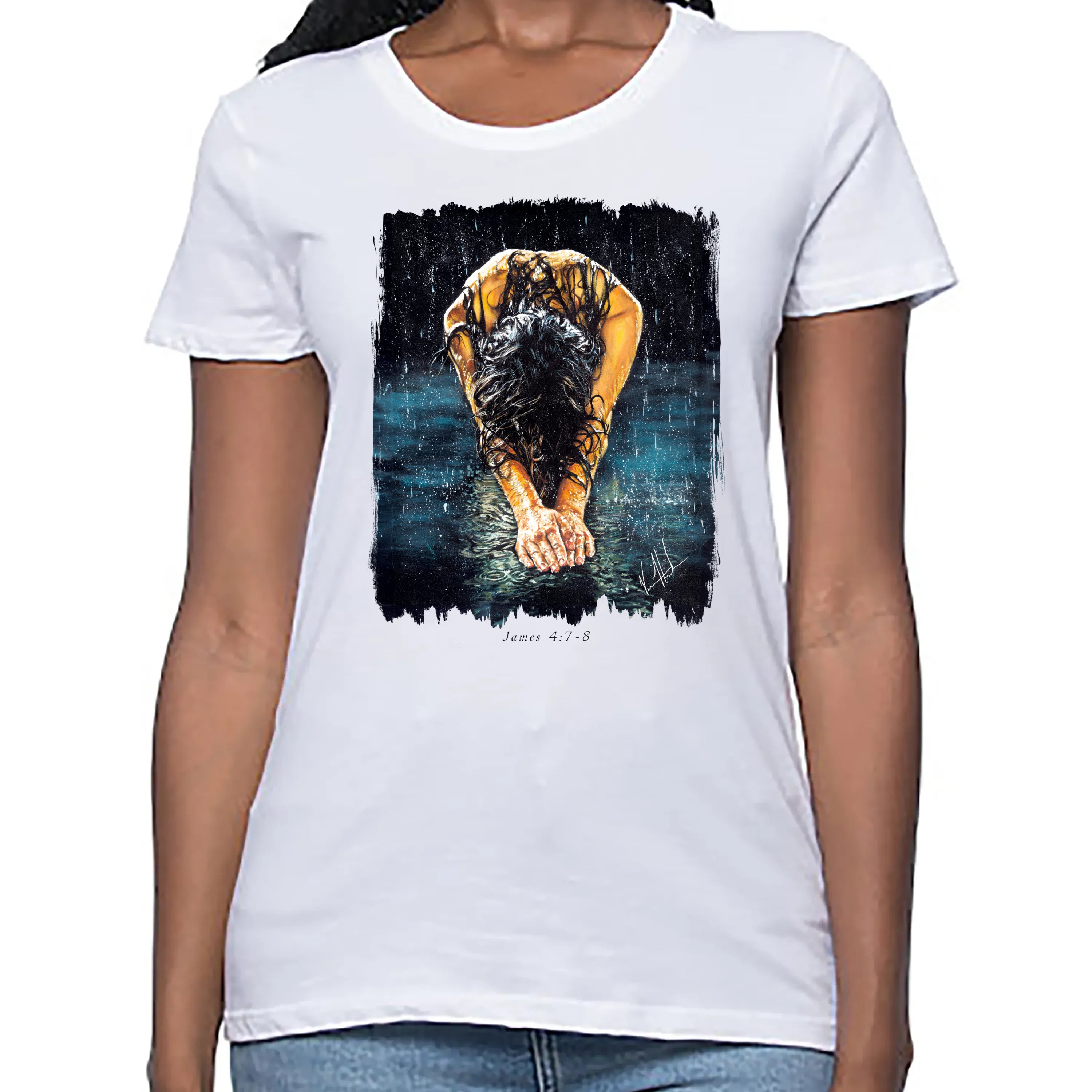 The Art of Surrender - Women's T (Organic Bamboo) Vanessa Horabuena Short Sleeve Frost (White) XS