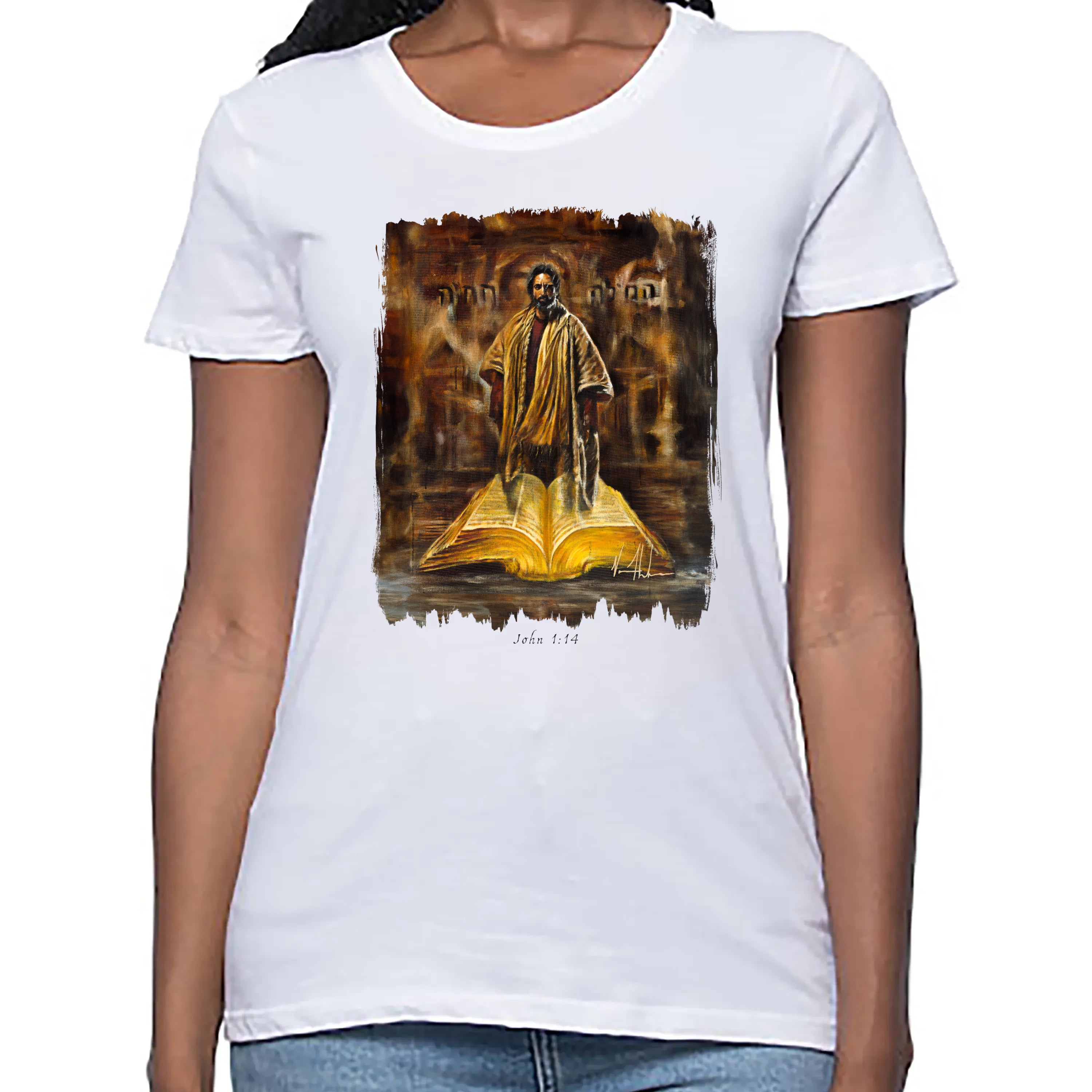 The Living Word - Women's T (Organic Bamboo) Organic Bamboo Vanessa Horabuena Short Sleeve Frost (White) XS