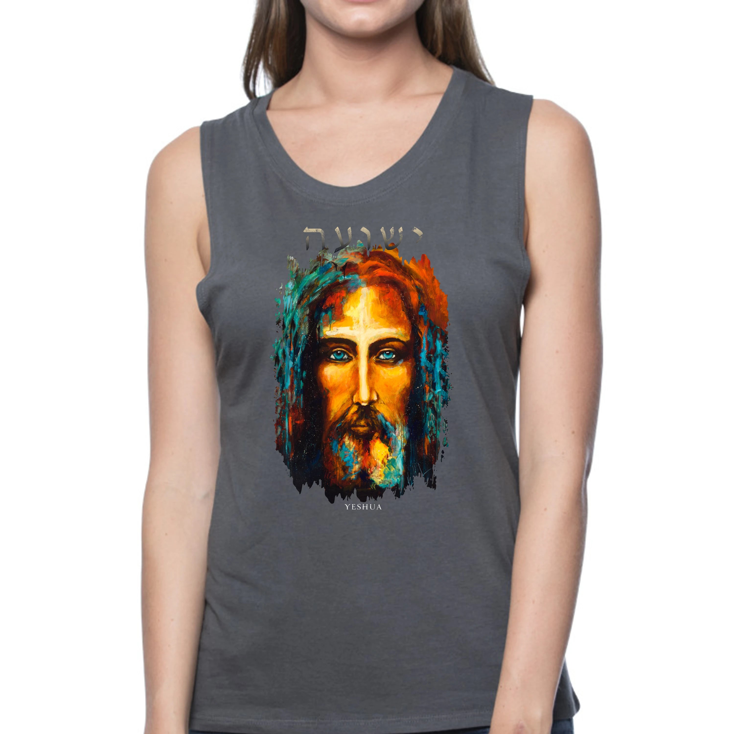 The Shroud of Turin - The Colors of Life - Women's Tank Top (Organic Bamboo) Vanessa Horabuena Short Sleeve Pewter (Grey) XS