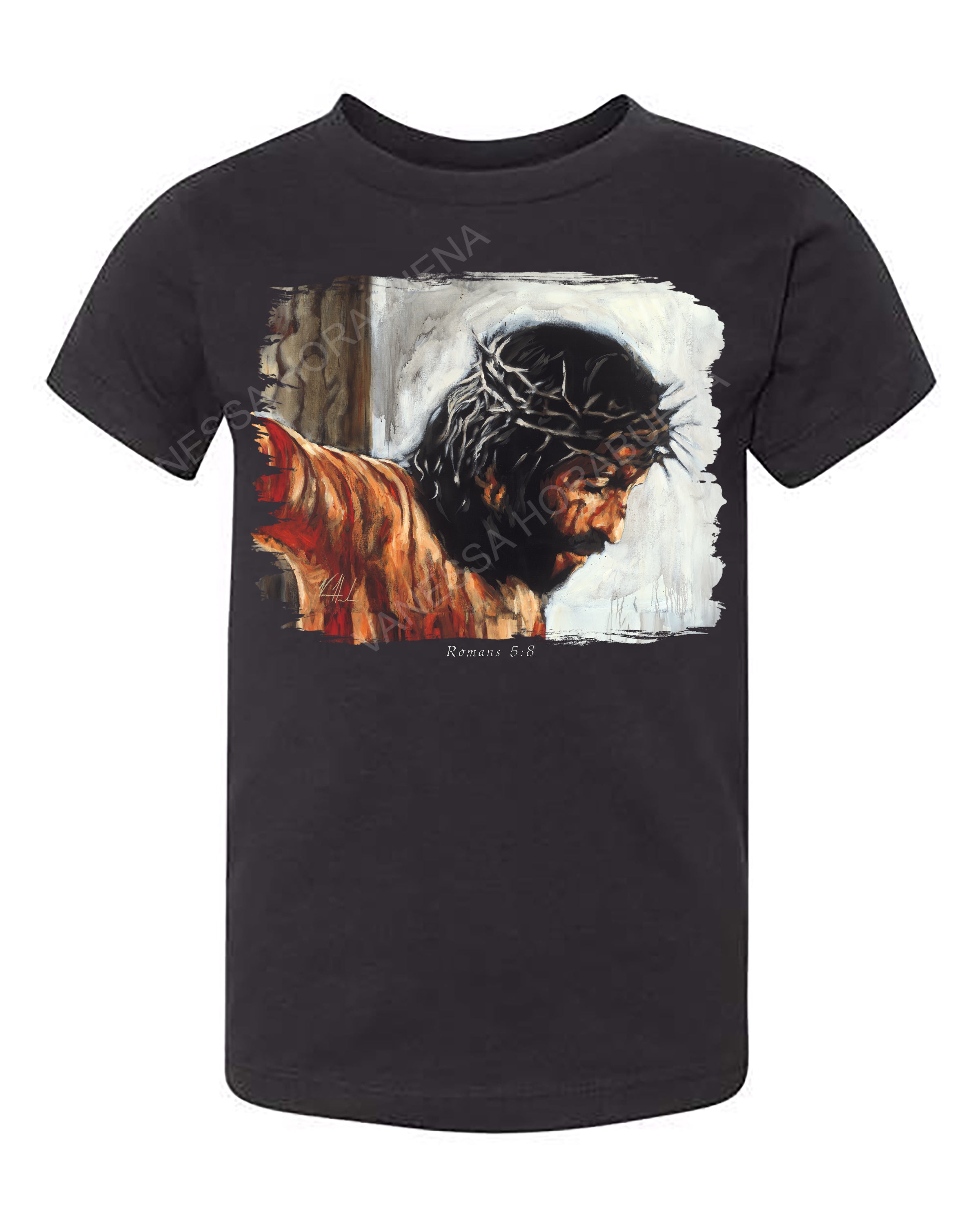 By His Wounds We Are Healed (White Background) - Kids T (Organic Cotton) Organic Cotton Vanessa Horabuena Kids Black 2T