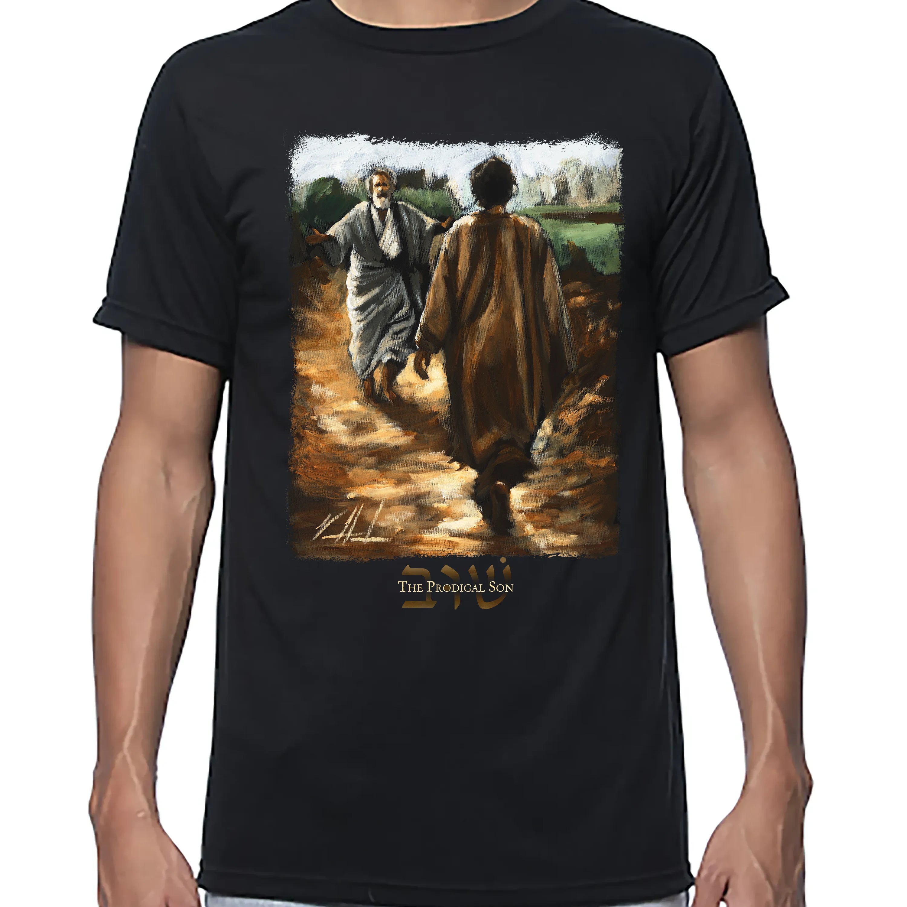 The Prodigal Son - Unisex T (Premium Organic Fabric) Vanessa Horabuena Bamboo Black Small