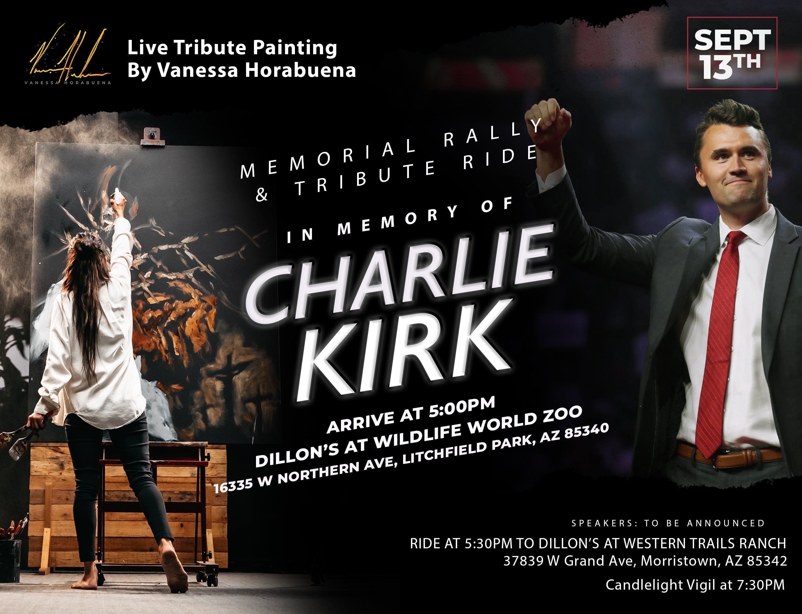 (Check Description) Memorial Rally Tribute Ride TODAY: In Memory of Charlie Kirk - September 13th
