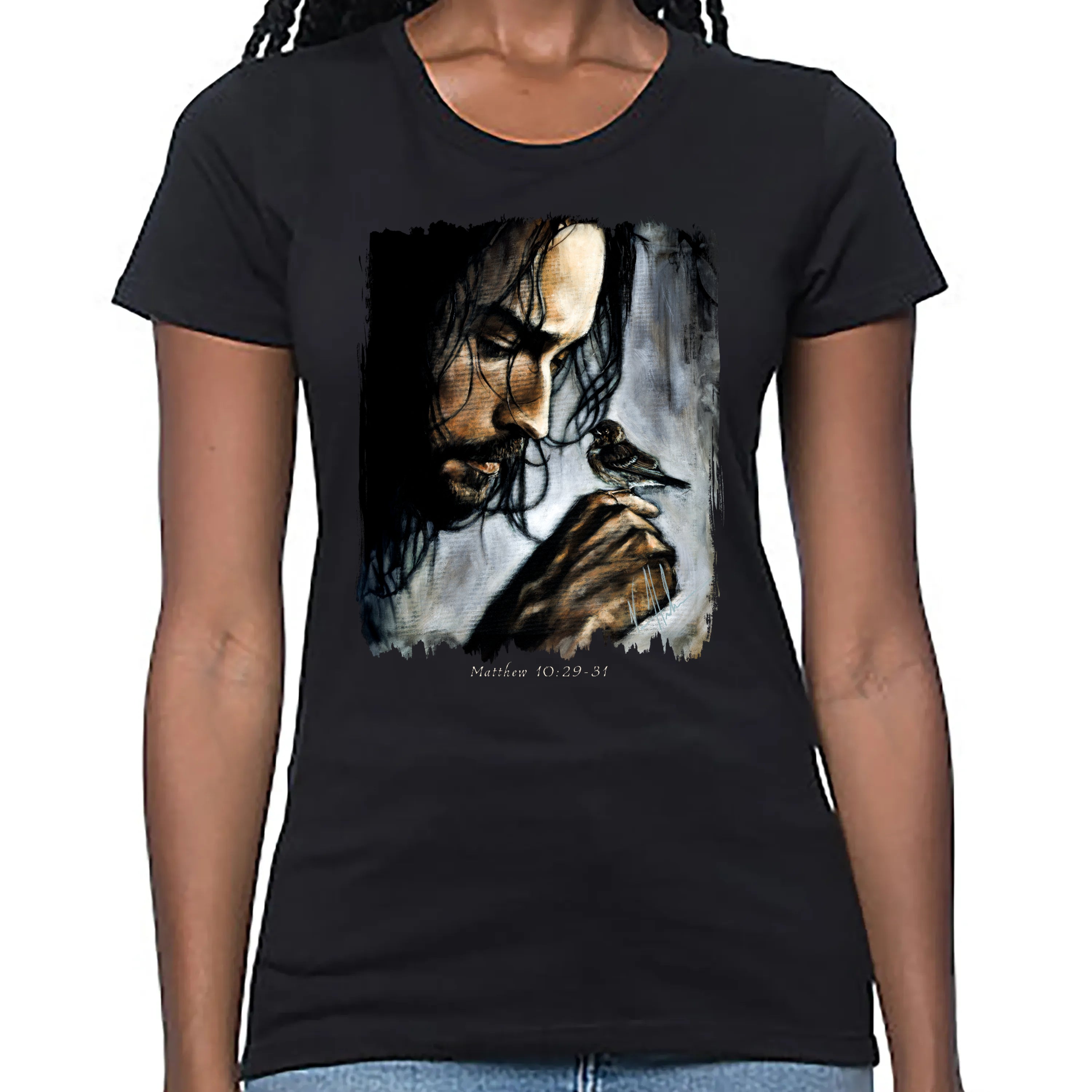 Watcher of the Sparrow - Women's T (Organic Bamboo) Vanessa Horabuena Short Sleeve Eclipse (Black) XS