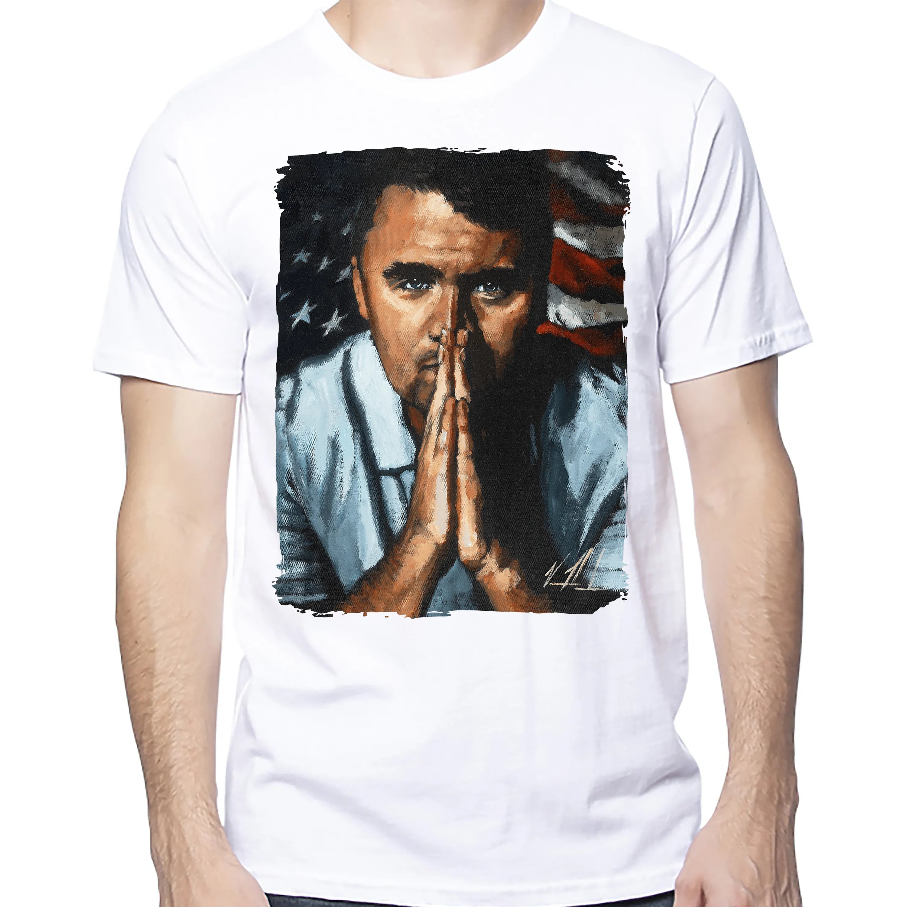 Charlie Kirk - A Patriot's Tribute - Unisex T (Premium Organic Fabric) Vanessa Horabuena Bamboo White Small