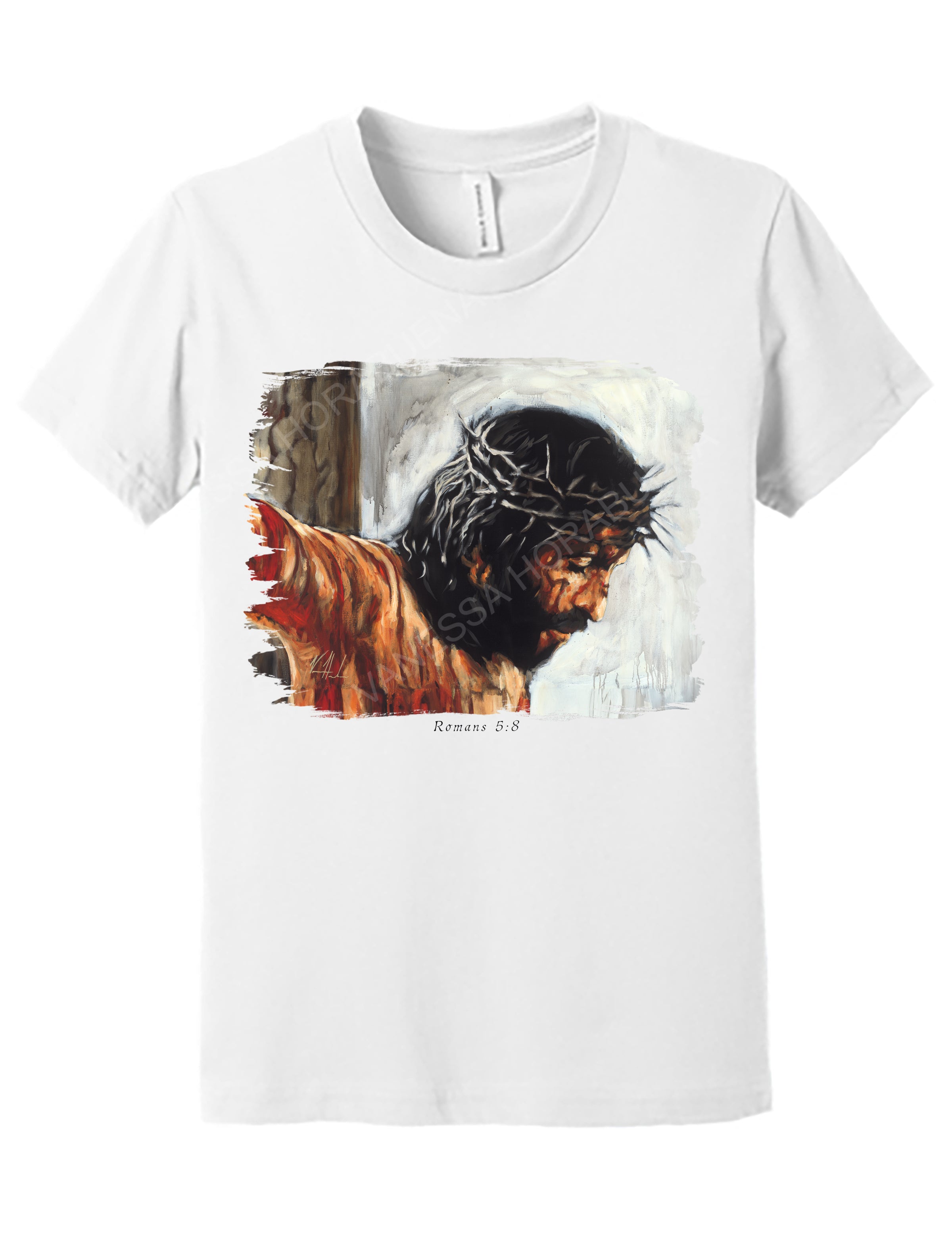 By His Wounds We Are Healed (White Background) - Kids T (Organic Cotton) Organic Cotton Vanessa Horabuena Kids White Small