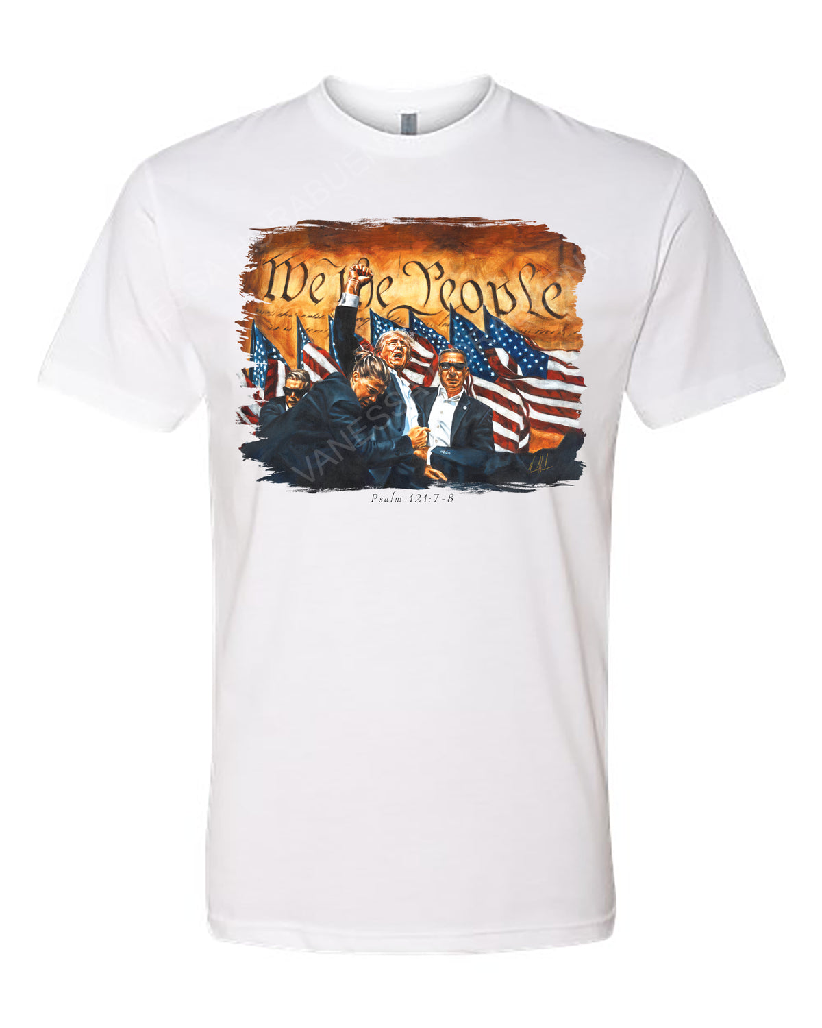 Fight For America - Unisex T-Shirt Vanessa Horabuena Short Sleeve White Small