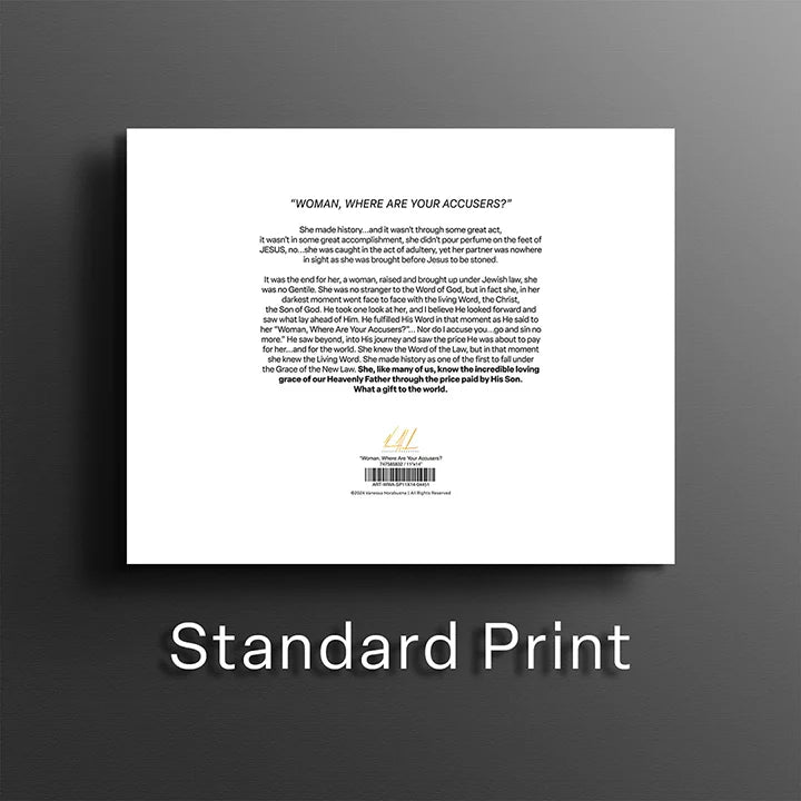 "Woman, Where Are Your Accusers?" Women's Art Print, Jesus Art Print Vanessa Horabuena