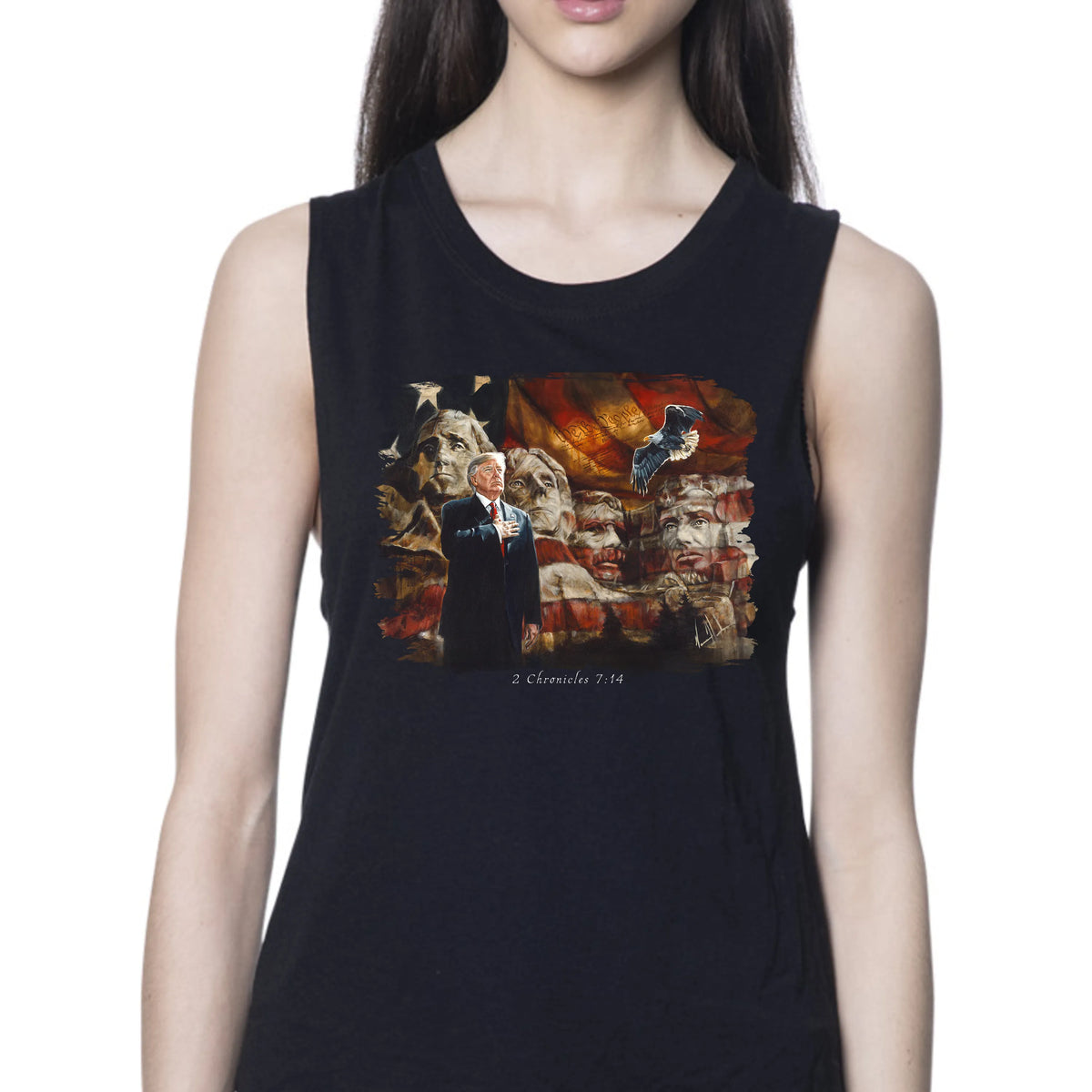 We the People - Women's Tank Top (Organic Bamboo) Vanessa Horabuena Short Sleeve Eclipse (Black) XS
