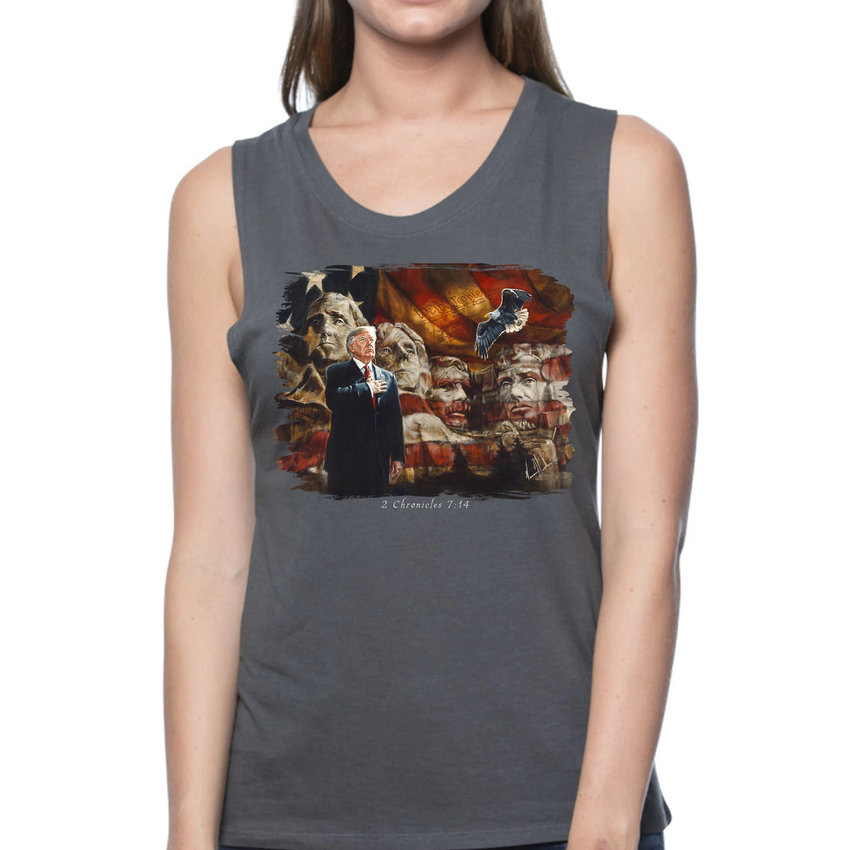We the People - Women's Tank Top (Organic Bamboo) Vanessa Horabuena Short Sleeve Pewter (Grey) XS