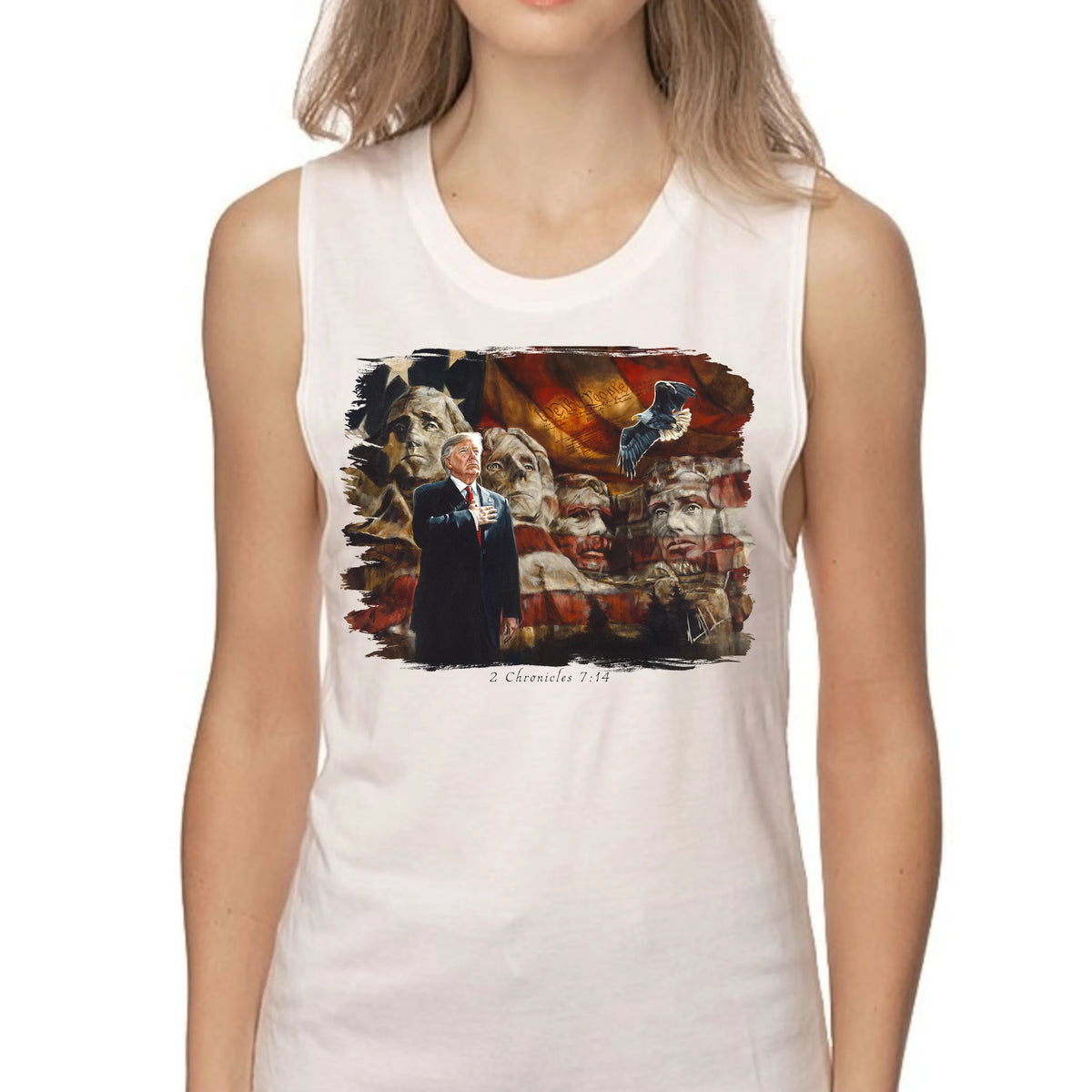 We the People - Women's Tank Top (Organic Bamboo) Vanessa Horabuena Short Sleeve Frost (White) XS