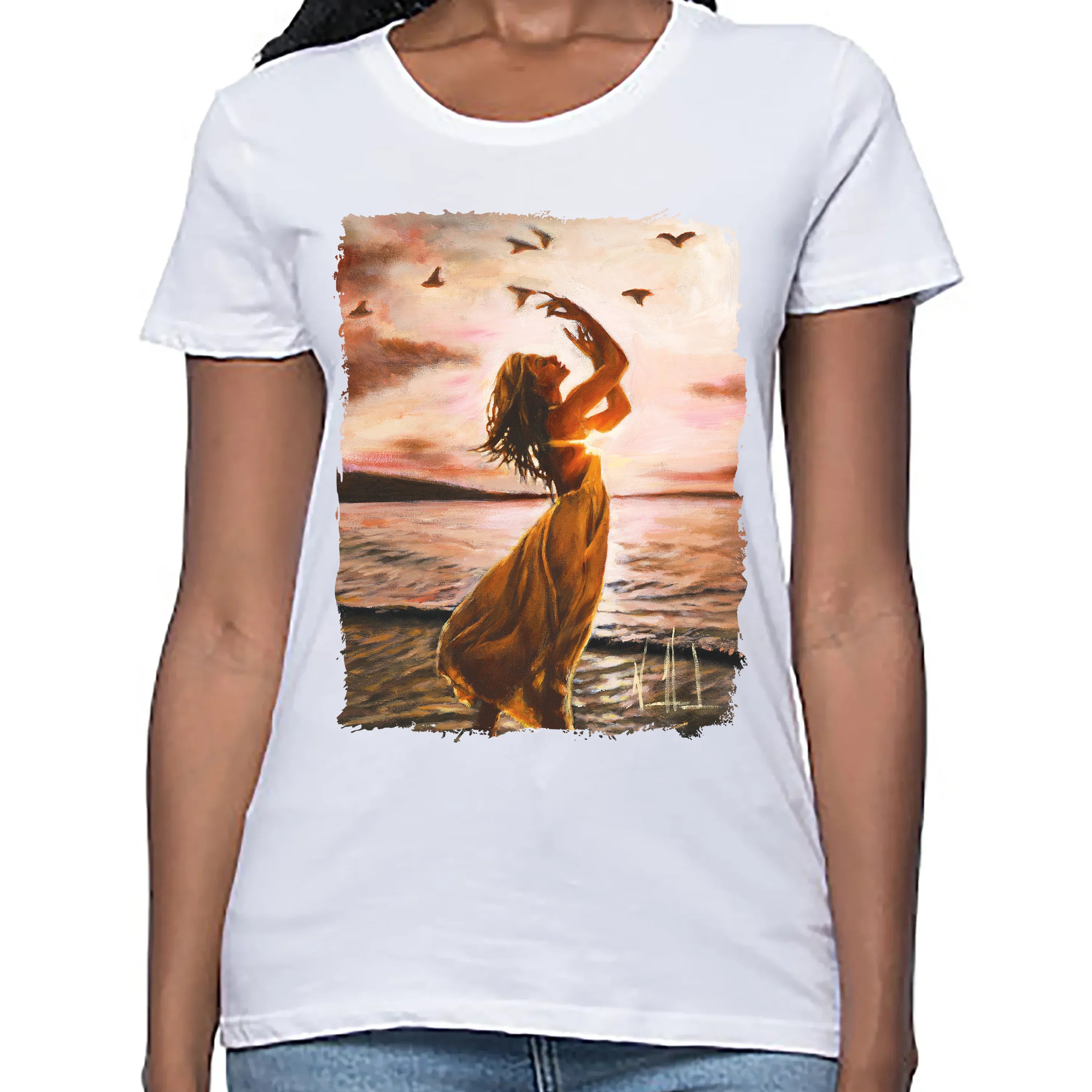 Women's T (Organic Bamboo) - Sustained By Your Love Organic Bamboo Vanessa Horabuena White XS
