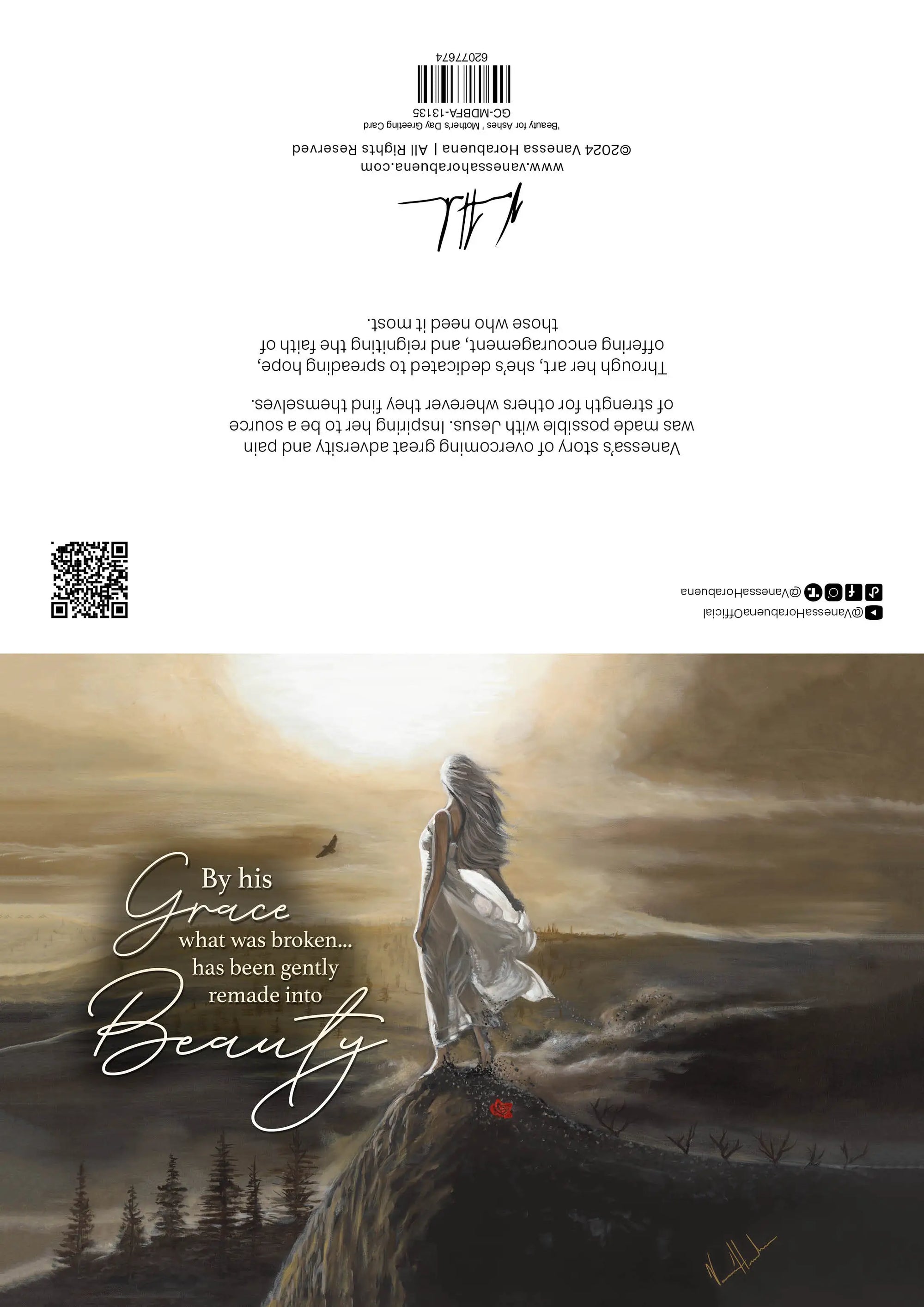 'Beauty for Ashes ' Mother's Day Greeting Card 2026 Vanessa Horabuena