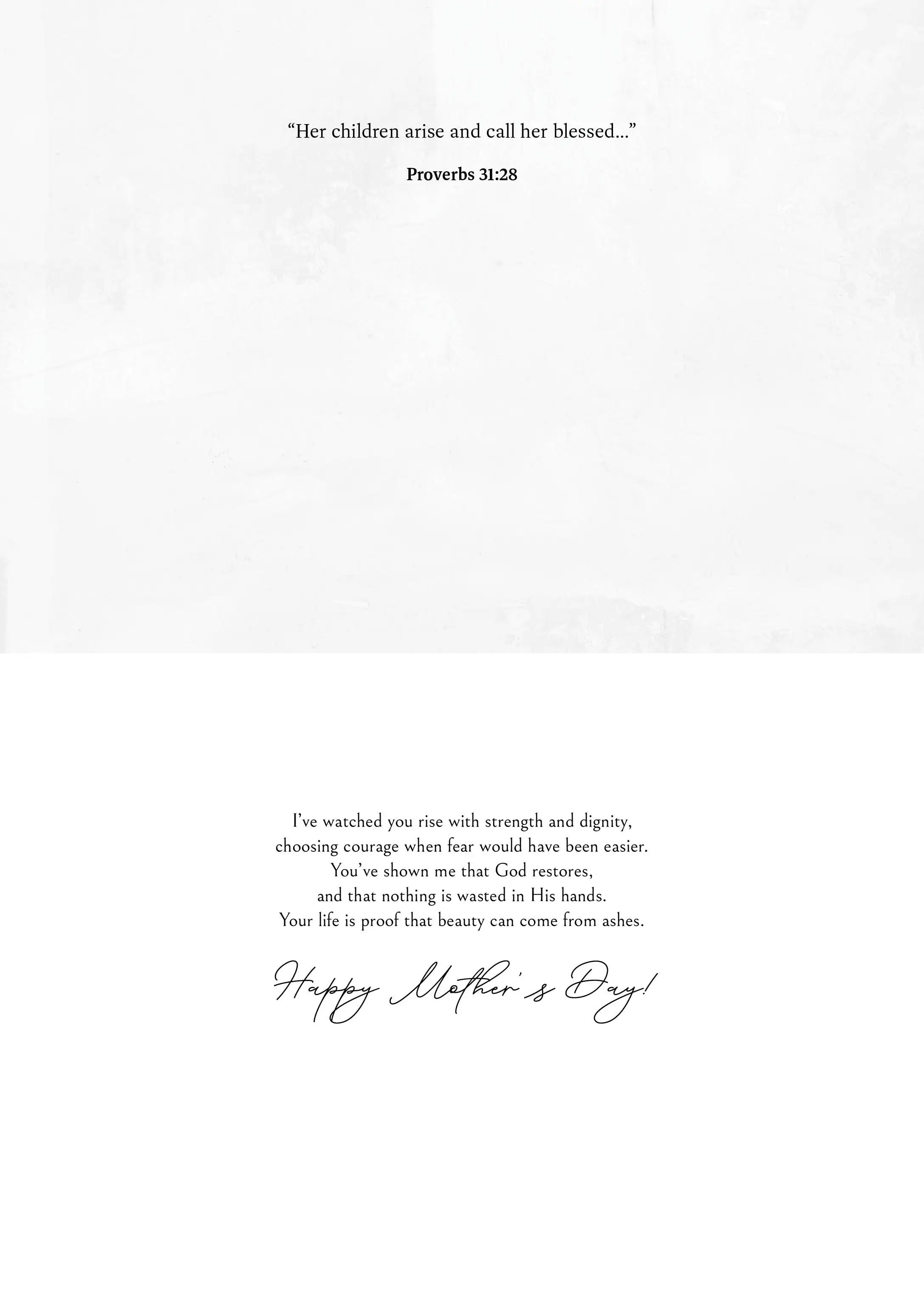 'Beauty for Ashes ' Mother's Day Greeting Card 2026 Vanessa Horabuena