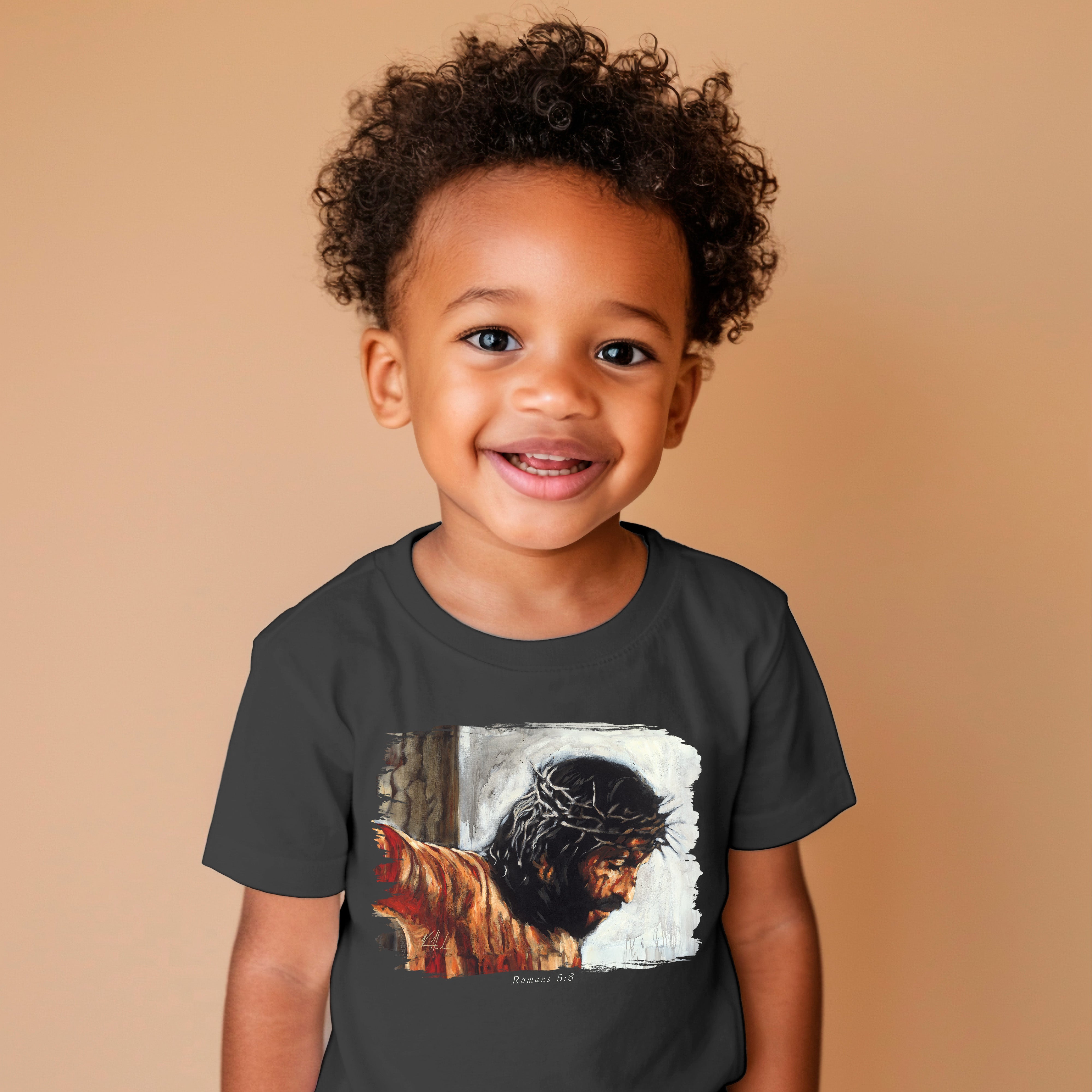 By His Wounds We Are Healed (White Background) - Kids T (Organic Cotton) Organic Cotton Vanessa Horabuena