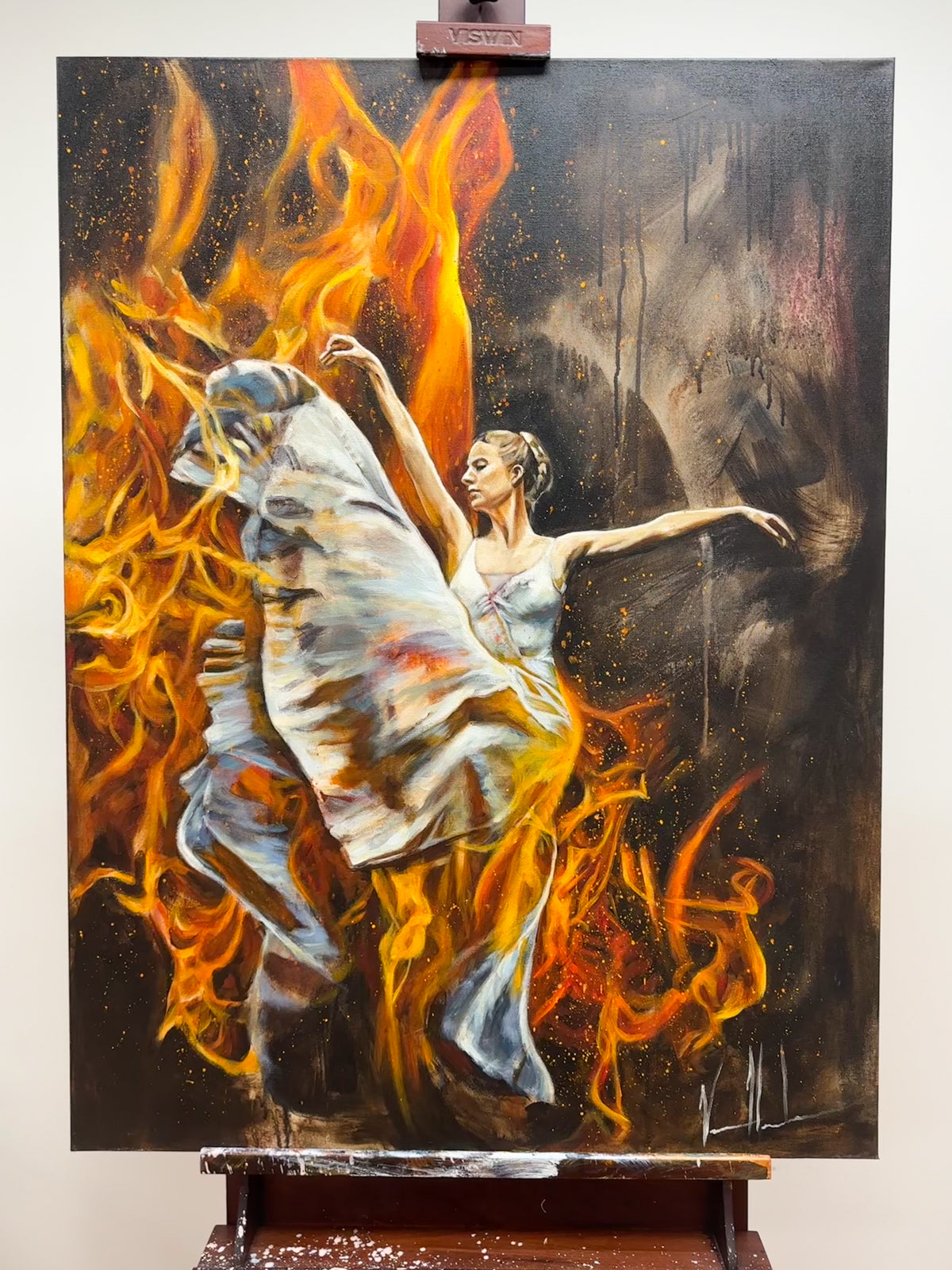 A Burning Flame Within - 30”x40” Original Acrylic Painting