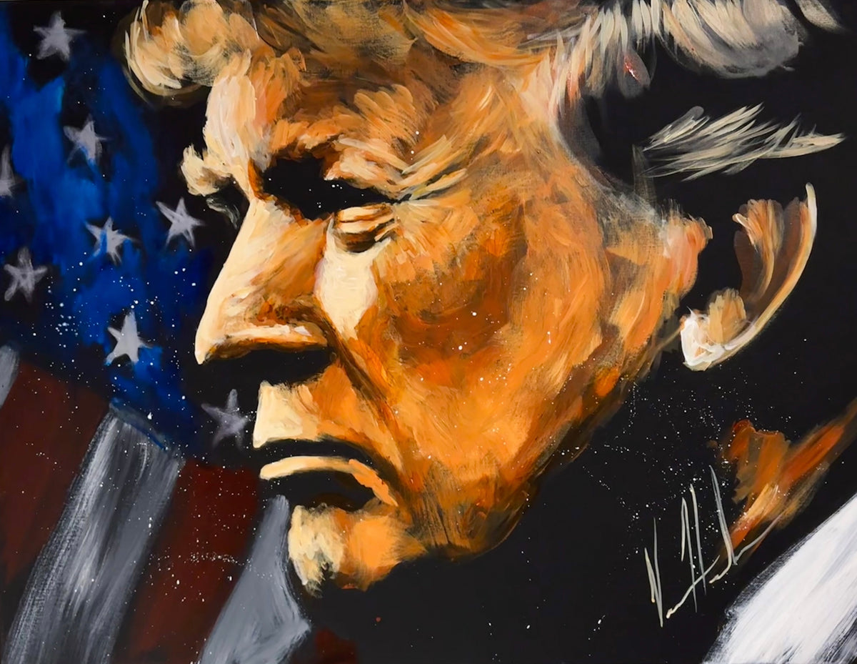 Donald Trump -The Fight for America - 30”x40” Original Acrylic Painting