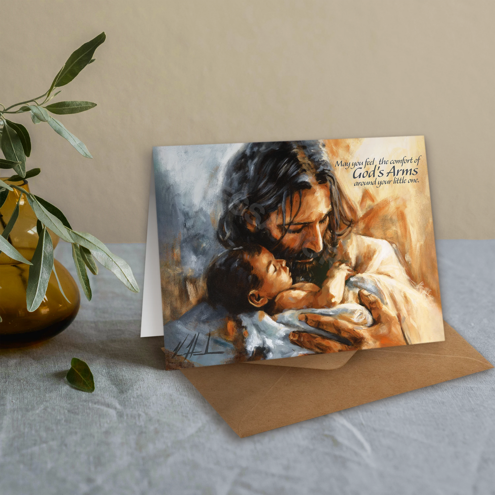 'In The Arms of Love' Sympathy Greeting Card Vanessa Horabuena