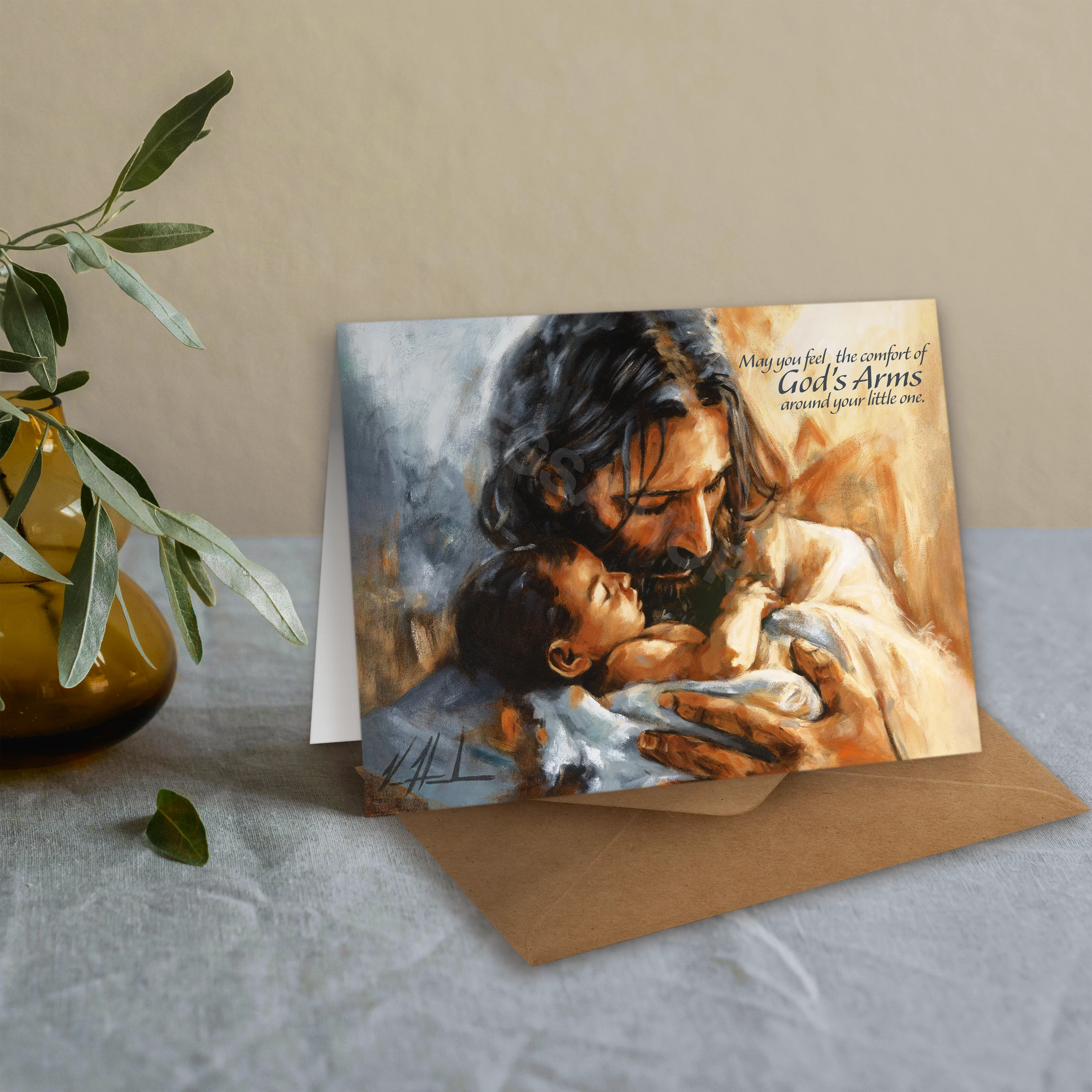 'In The Arms of Love' Sympathy Greeting Card
