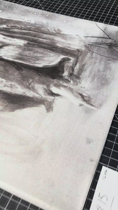 A#. 15 - Writing in the Sand Sketch - 16"x20" Canvas Print Vanessa Horabuena
