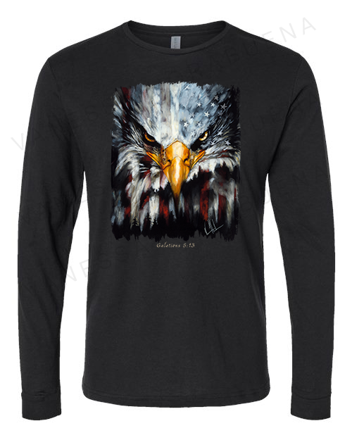 Stripes of Freedom - Unisex T-Shirt Vanessa Horabuena Long Sleeve Black Small