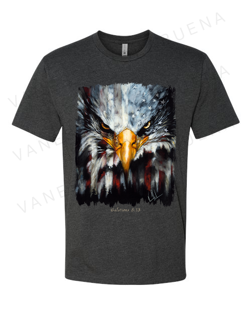 Stripes of Freedom - Unisex T-Shirt Vanessa Horabuena Short Sleeve Charcoal Small