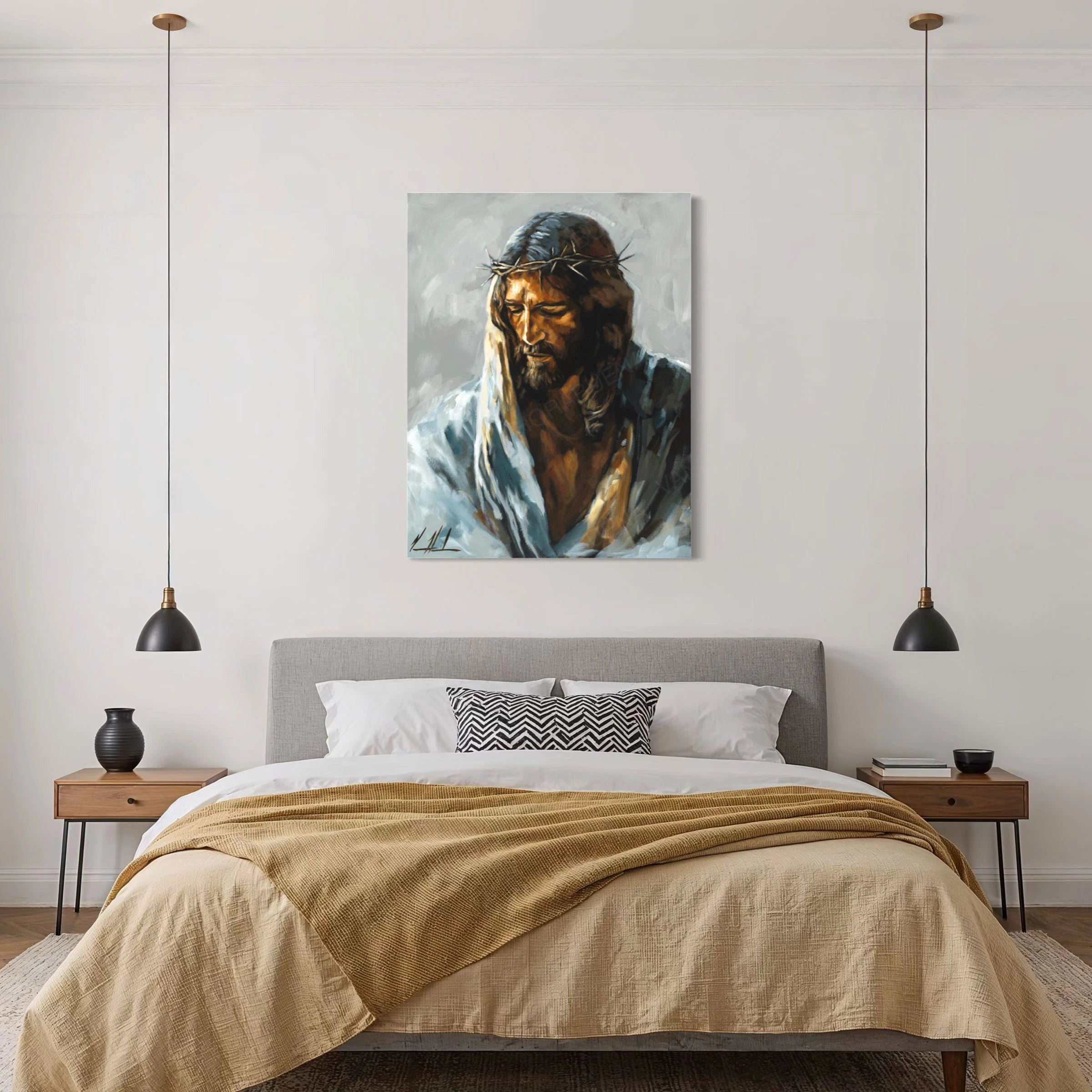Truth & Light (Hand Embellishment Canvas Print) Lion Art Print, Jesus Art Print Vanessa Horabuena