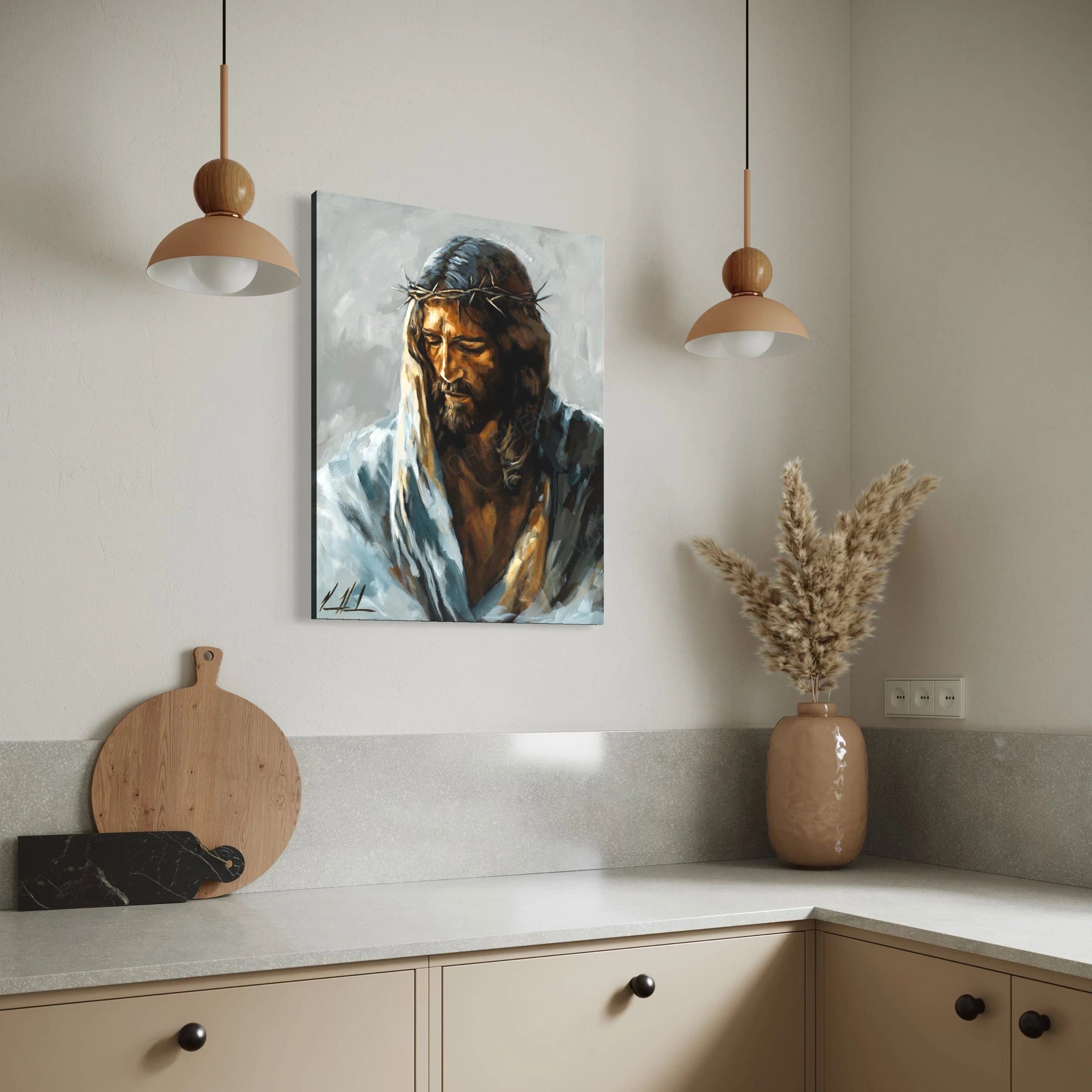 Truth & Light (Hand Embellishment Canvas Print) Lion Art Print, Jesus Art Print Vanessa Horabuena