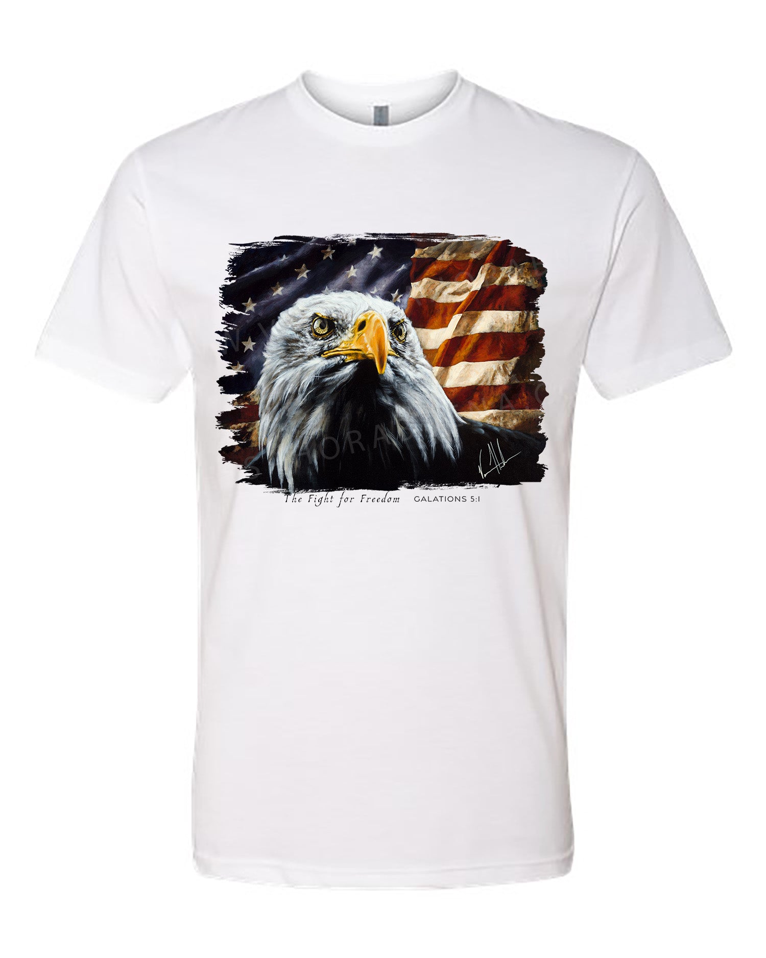 The Fight for Freedom - Unisex T-Shirt Poly-Blend Vanessa Horabuena Short Sleeve White Small