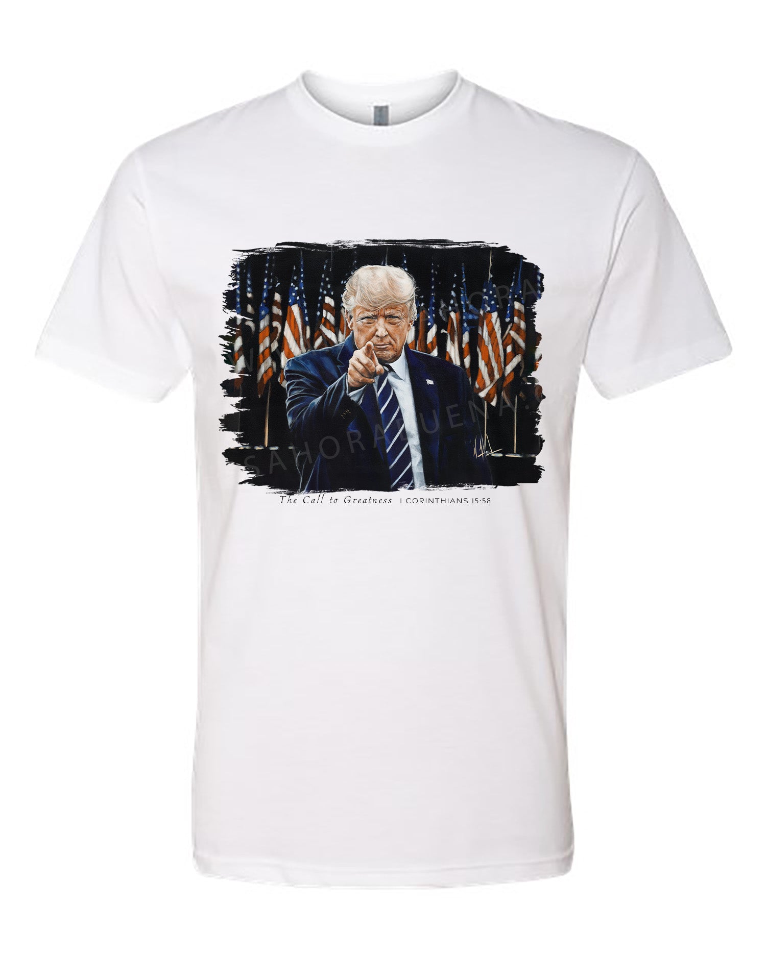 The Call to Greatness - Unisex T-Shirt Poly-Blend Vanessa Horabuena Short Sleeve White Small