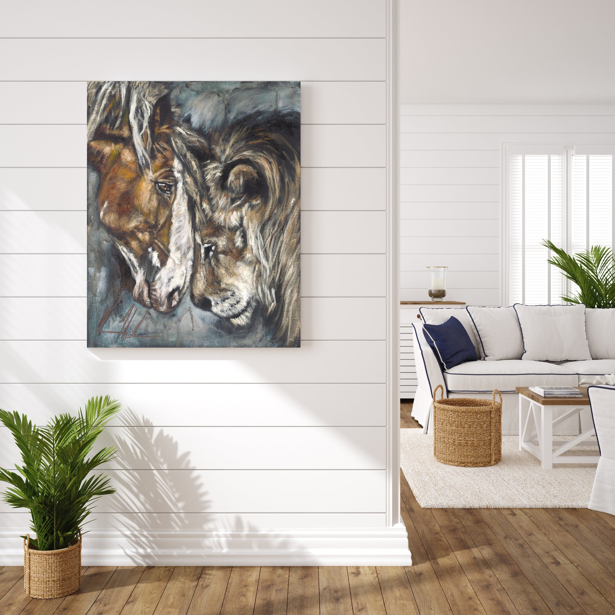 Courage & Strength (Hand Embellished Canvas Print) Horse Art Print Vanessa Horabuena